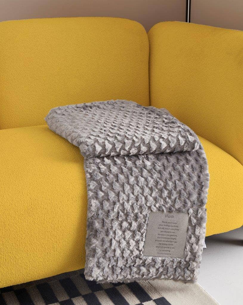 "A Mother's Love" 1-Ply Faux Fur Patch Throw 50"x60"