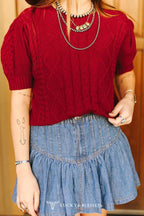 Ruffled Denim Skirt
