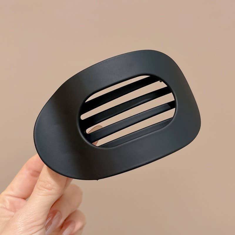 Jumbo Lay Flat Oval Hair Claw Clips-Black