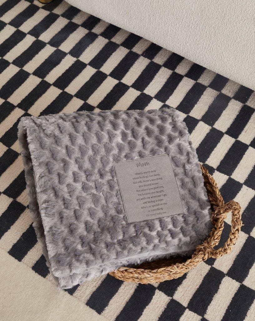 "A Mother's Love" 1-Ply Faux Fur Patch Throw 50"x60"