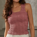 Textured Lucy Tank- Pink