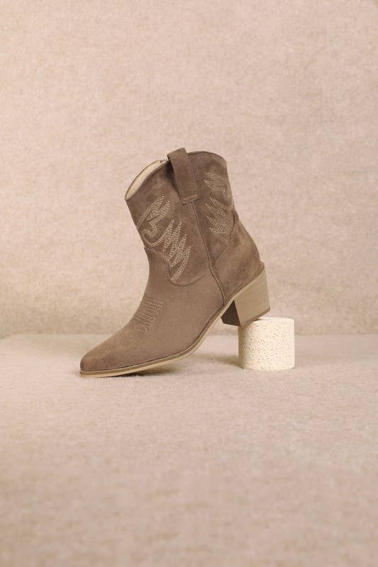 Low Western Bootie-Taupe