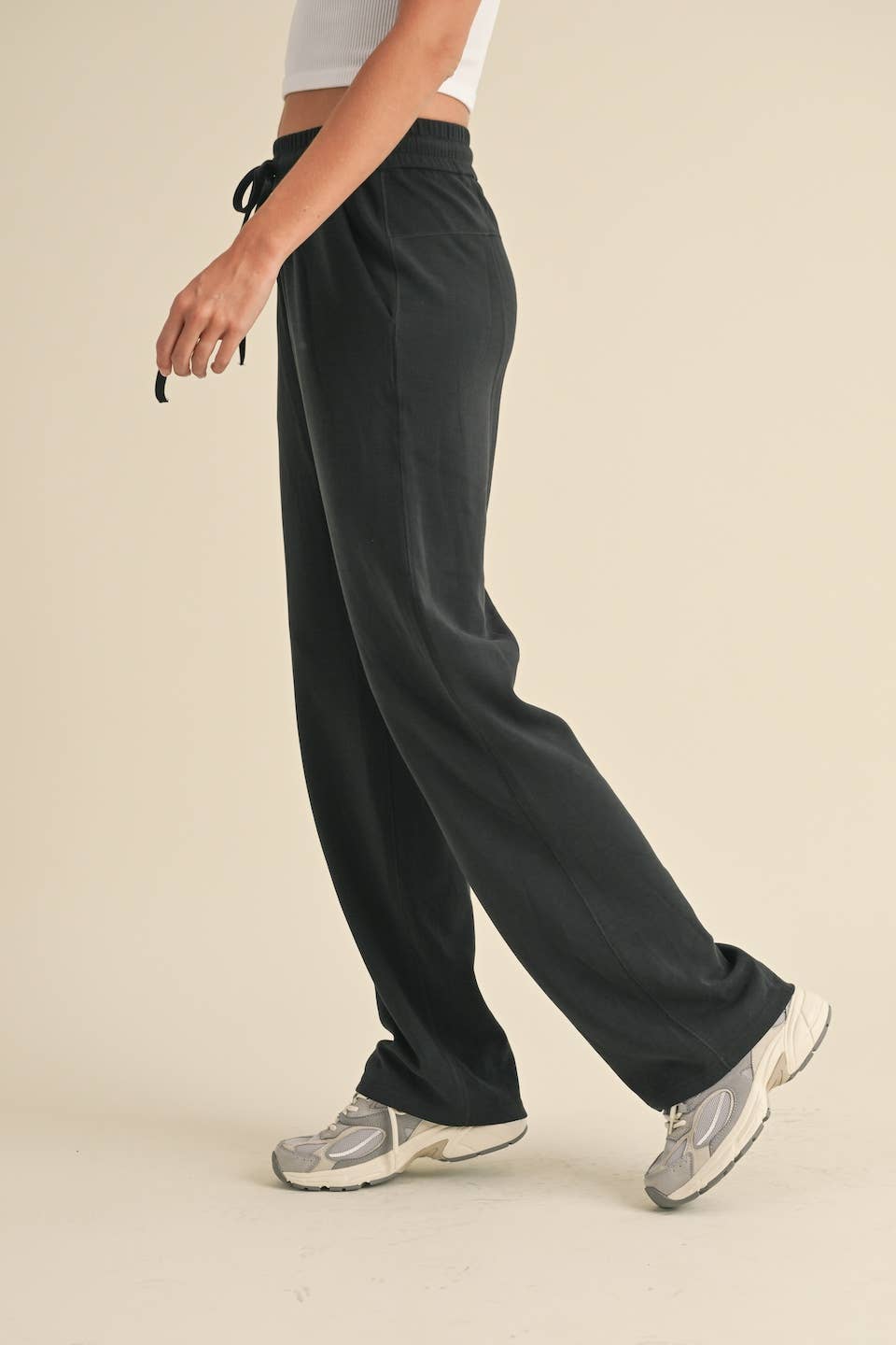 Super Soft Air Scuba Wide Leg Pants: Black