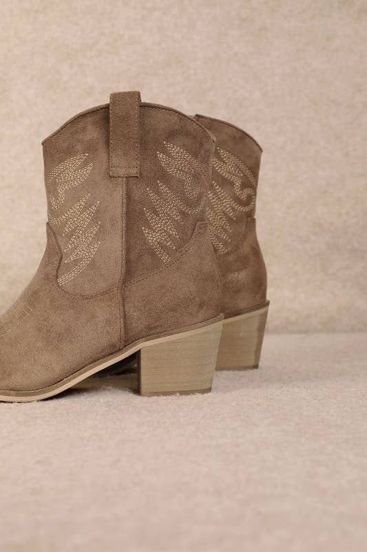 Low Western Bootie-Taupe