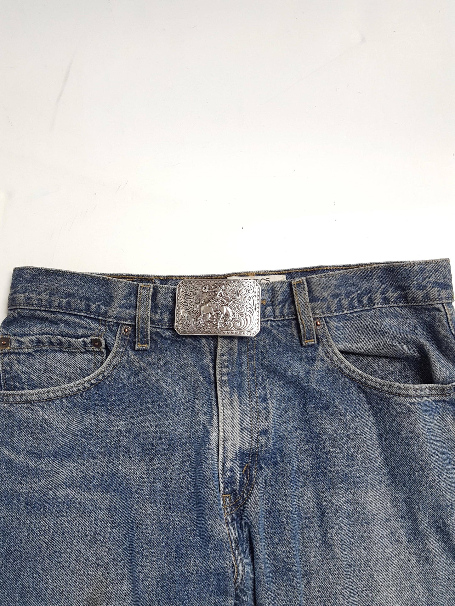 Western Silver Rodeo Belt Buckle