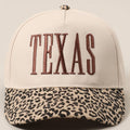 TEXAS Embroidery Leopard Trucker Hat:Brown