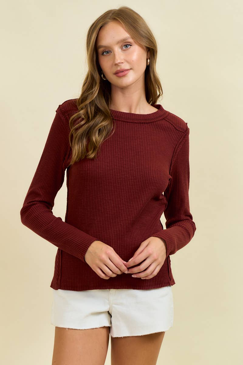 WESTERN RIBBED LONG SLEEVE