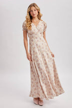 FLORAL V-NECK MAXI DRESS