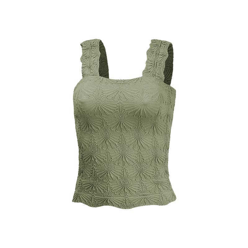 Textured Lucy Tank- Green