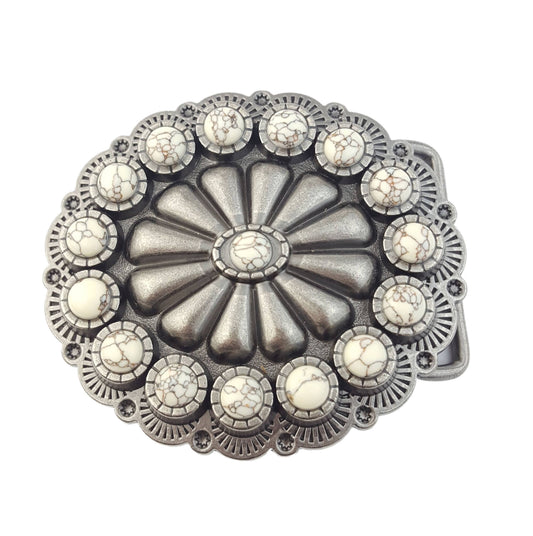 Oval Western Turquoise Stone Belt Buckle