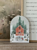 Large Winter Barn Scene, Arch