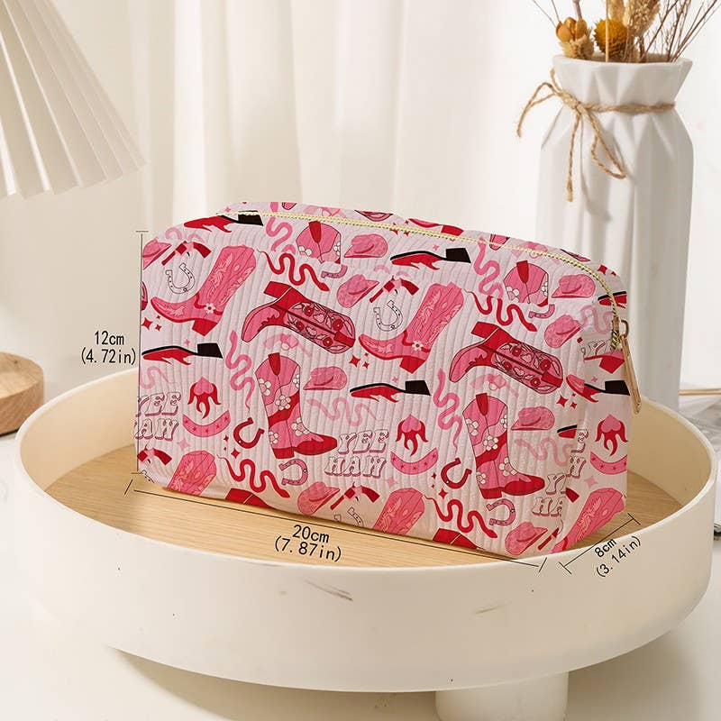 Pink Western Makeup Pouch