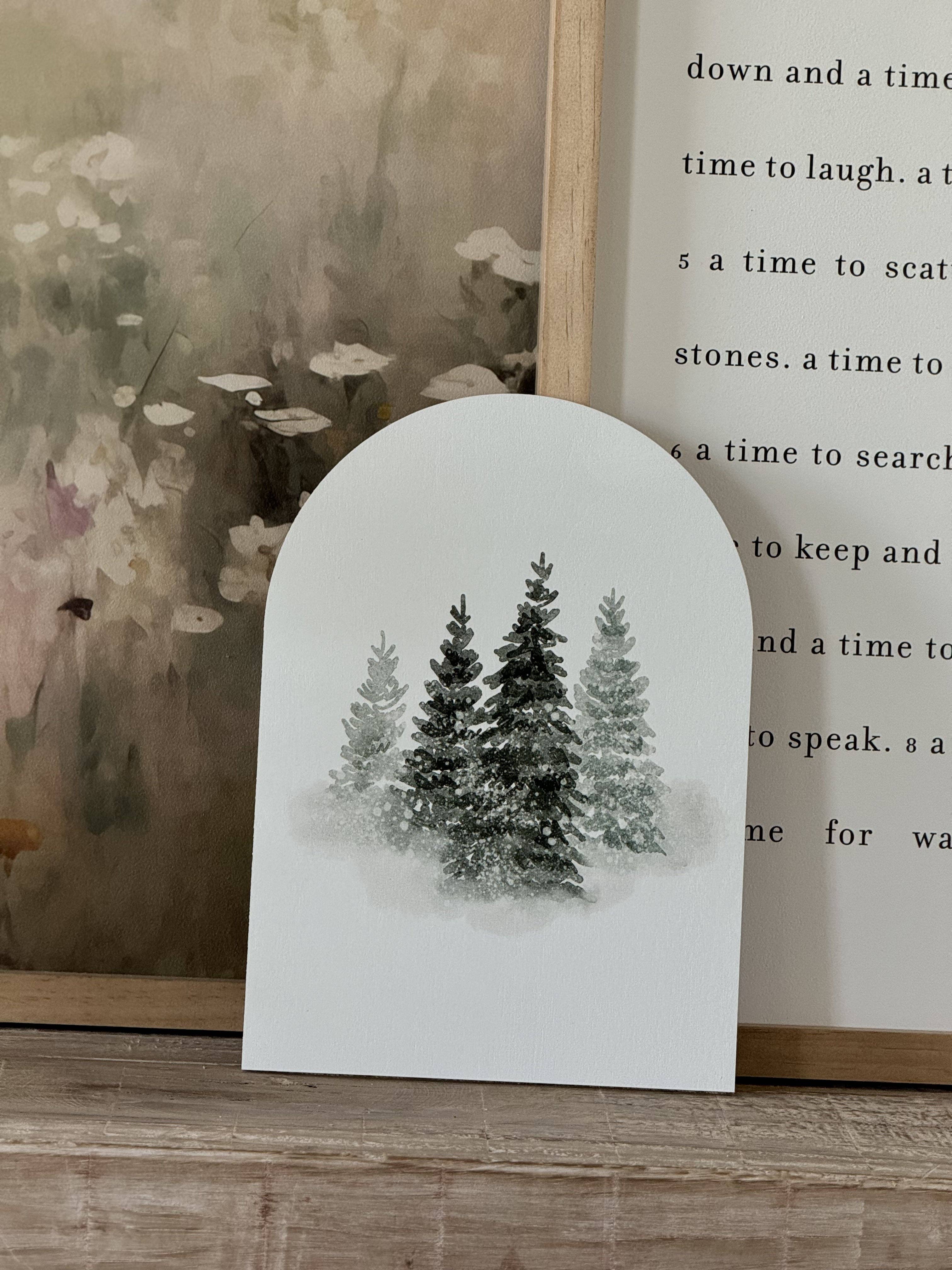 Winter Tree Watercolor, Arch