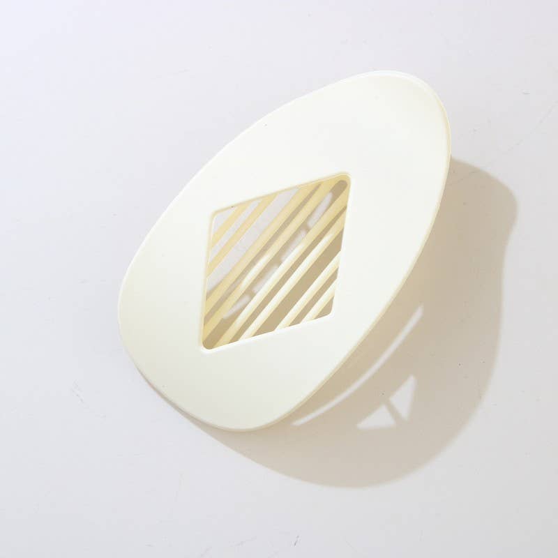 Jumbo Lay Flat Oval Hair Claw Clips-OFF WHITE