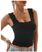 Textured Lucy Tank- Black