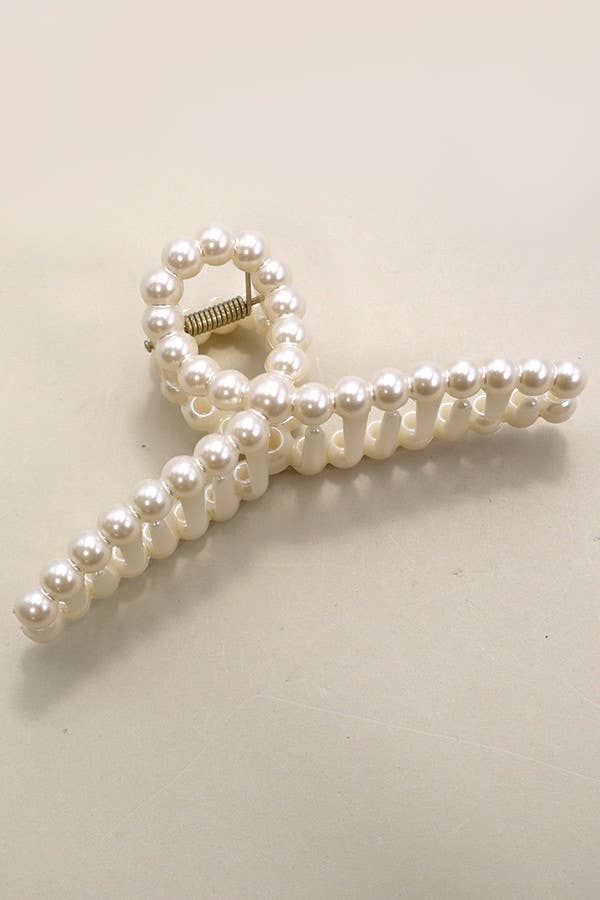 PEARL HAIR CLAW CLIPS OVAL