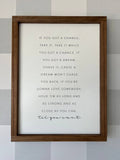 Till You Can't Wood Sign:White/Dark Walnut 8x12"