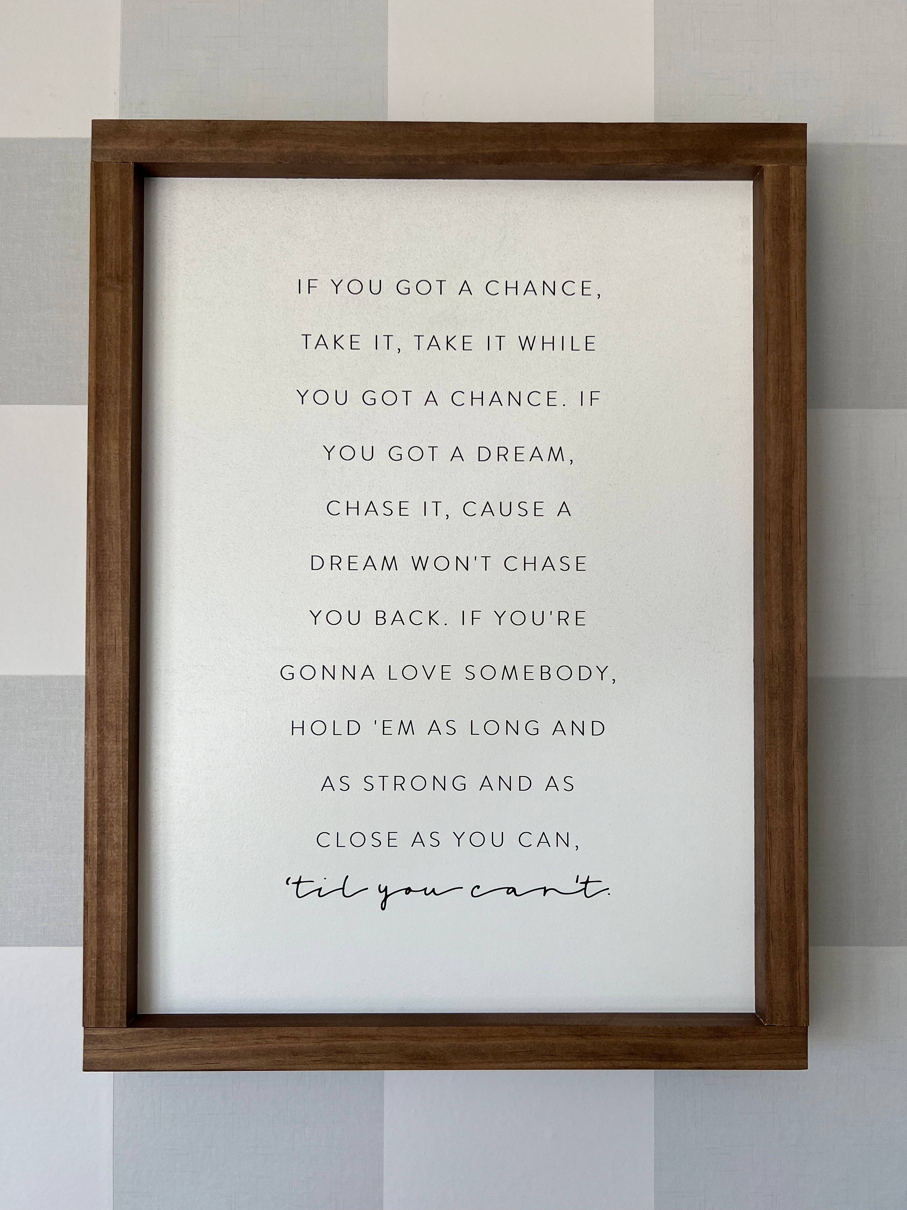 Till You Can't Wood Sign:White/Dark Walnut 8x12"